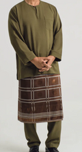 Classic Fit Baju Melayu Teluk Belanga - Green